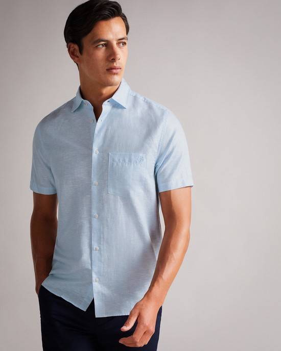 Camasa Barbati Ted Baker Addle Albastri Deschis | RO-1073