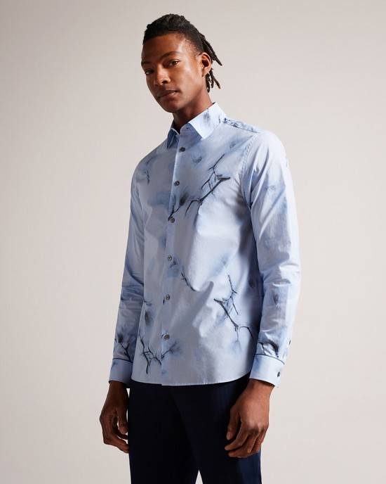 Camasa Barbati Ted Baker Louth Albastri | RO-6029