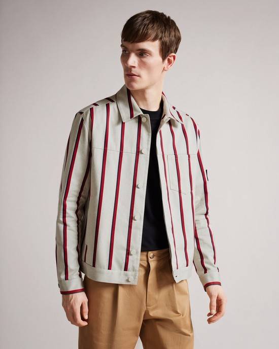 Geaca Barbati Ted Baker Deloga Gri Rosii | RO-0785